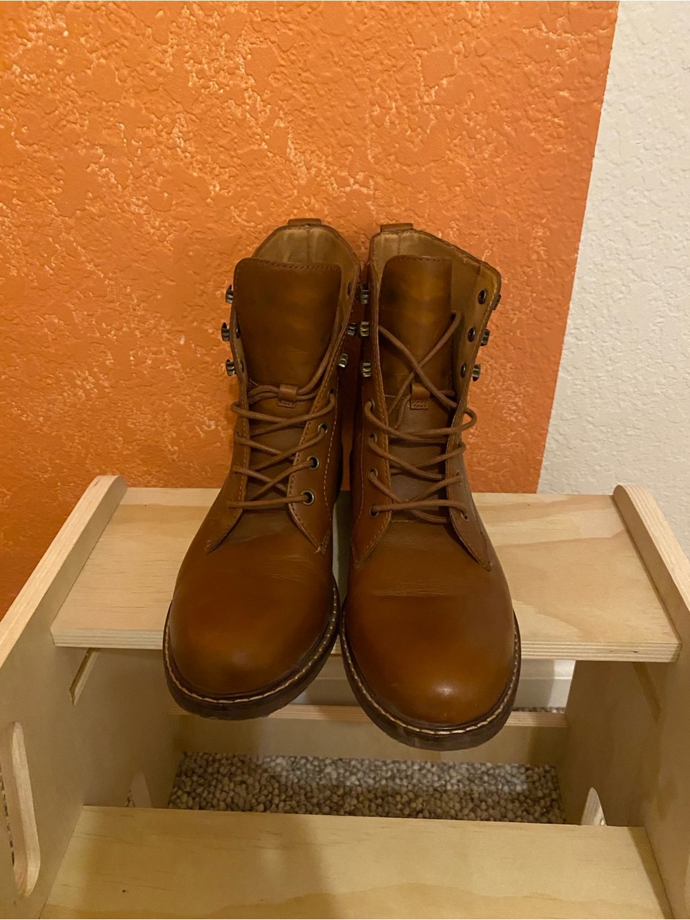 Madewell Men's Brown Leather Lace-Up Boots
